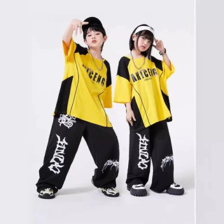 街舞儿童潮服男童嘻哈HIPHOP表演服套装女童爵士舞服装帅气演出服