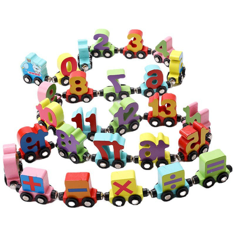  Smart toy, wooden magnetic constructor, digital train, toy car, 1-3 years