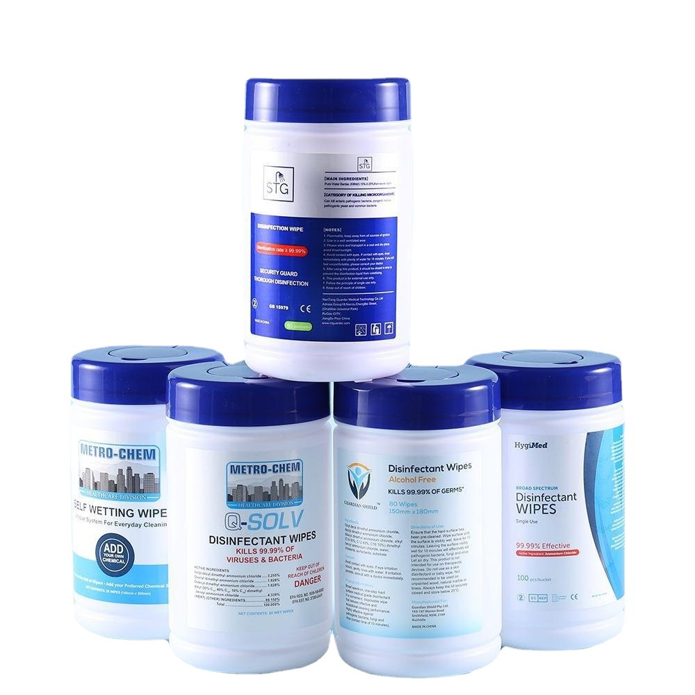 批发伽德尔75%酒精桶装消毒湿巾片装桶装 定制出口消毒酒精湿巾