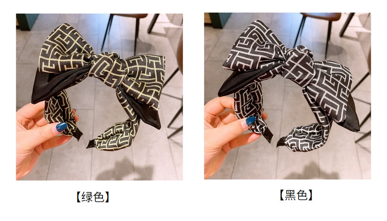 Double-layer Color  Big Bow Abstract Printing Character Headband display picture 21