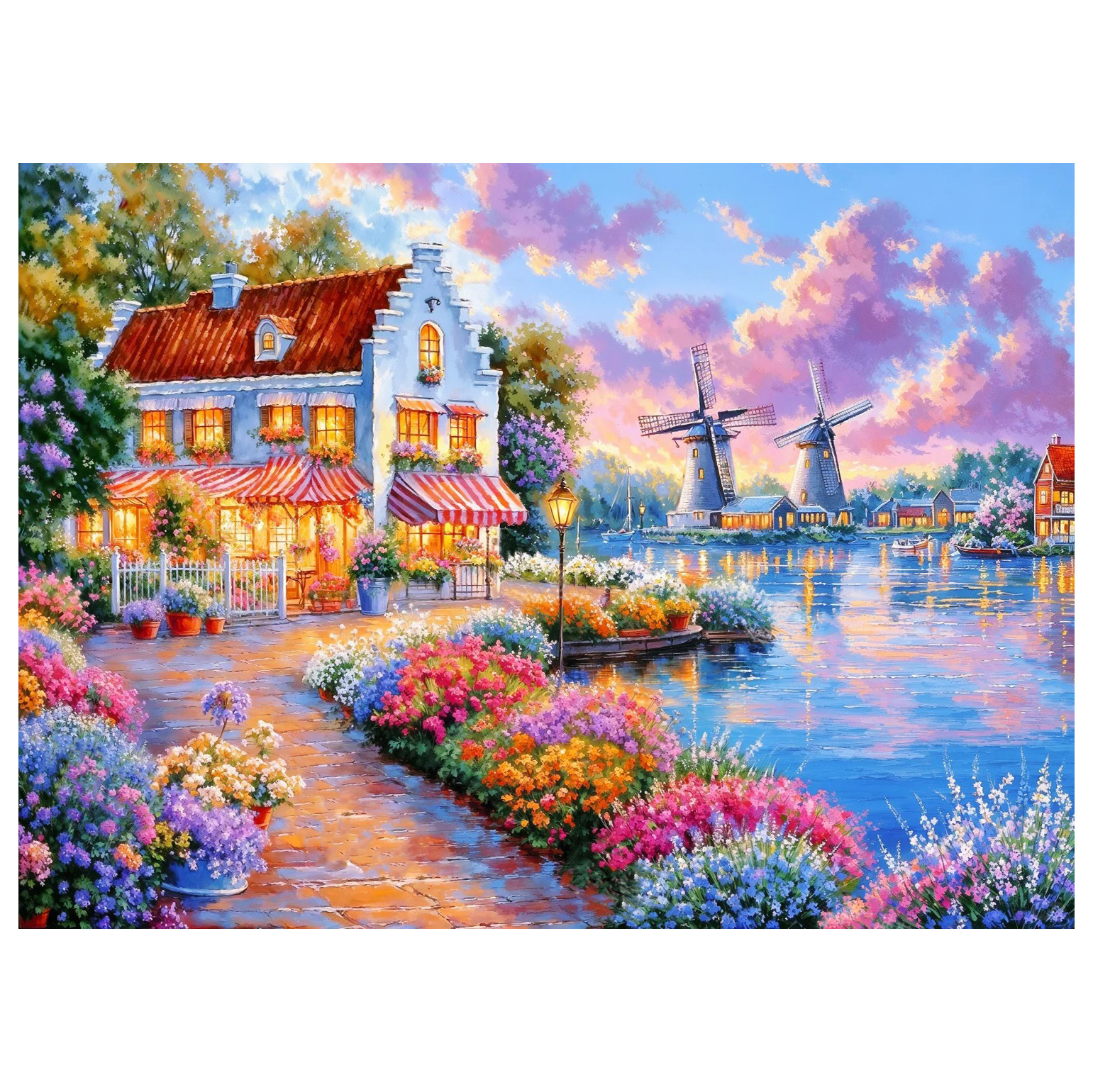 Diamante 5D dibujo de paisaje lleno de diamante cómic cabina bordado de diamantes diy redondo bordado de diamantes dibujo de diamantes a mano decoración para el hogar