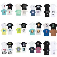 国境を越えた新型潮牌stuスチュアート西プリント半袖ゆるいtシャツ純綿カップル服代理