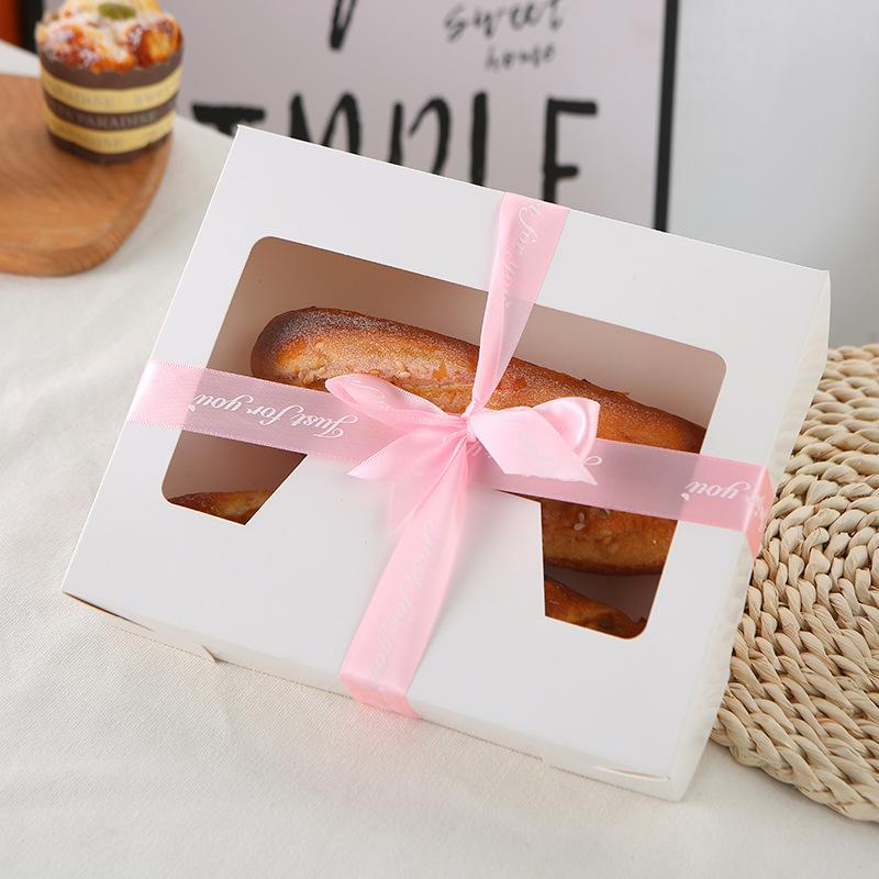 顶部透明开窗食品展示包装盒 蛋糕甜点打包包装盒 食物礼品盒定制