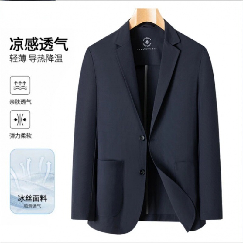 In-Stock Stable Cross-Border Men's Summer Sun-Protection Business Casual Single-Breasted Suit, Thin Anti-Wrinkle 2026 New Quick-Dry Model