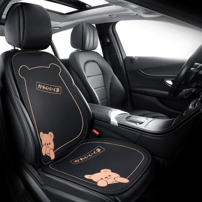 New Summer Car Cushion: Seat cushion, seat cover - winnie-the-poodle-black-front-seat-backrest