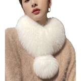Корейская версия нового зимнего искусственного меха лисы, короткий большой меховой шарик, темперамент, универсальный утолщенный шарф и шарф из искусственного меха