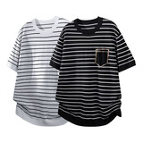 ZY8005-3D老钱风条纹圆领针织短袖通勤百搭夏季时尚简约T恤，男装针织衫/毛衣，星座614