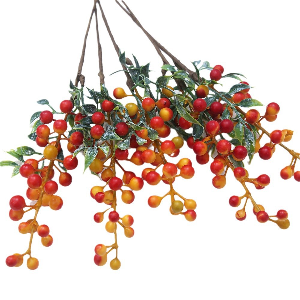 Simulación de bayas de acacia única Simulación de flores Simulación de plantas Accesorios de arranque de flores Bayas de arándano Frutas ricas