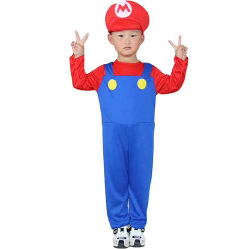 Halloween children's costume cosplay Mario and Luigi green and blue clothes for children, boys and girls, for the June 1st performance.