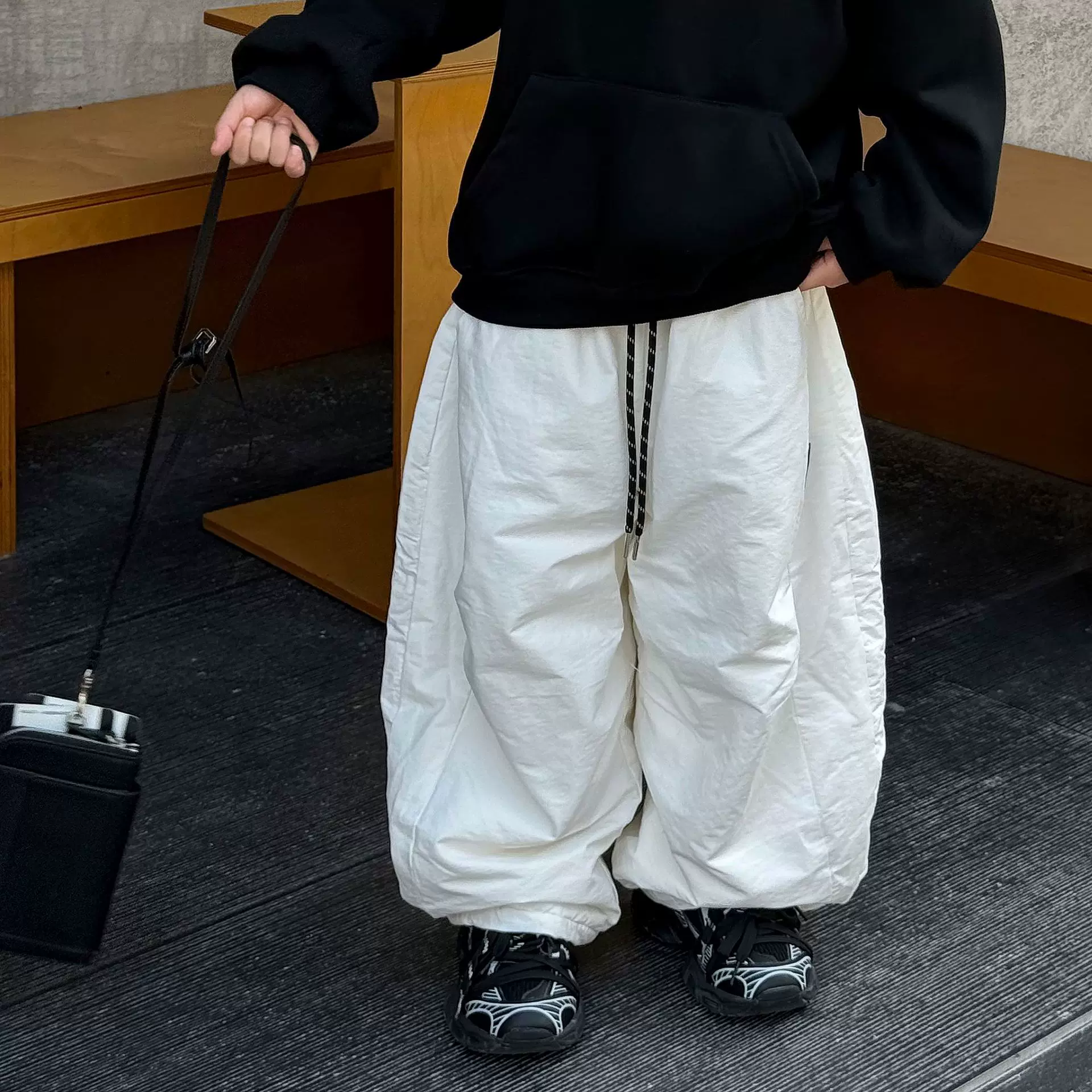 泰如2025冬季新款儿童加绒加厚工装裤男童洋气百搭弯刀休闲长裤潮