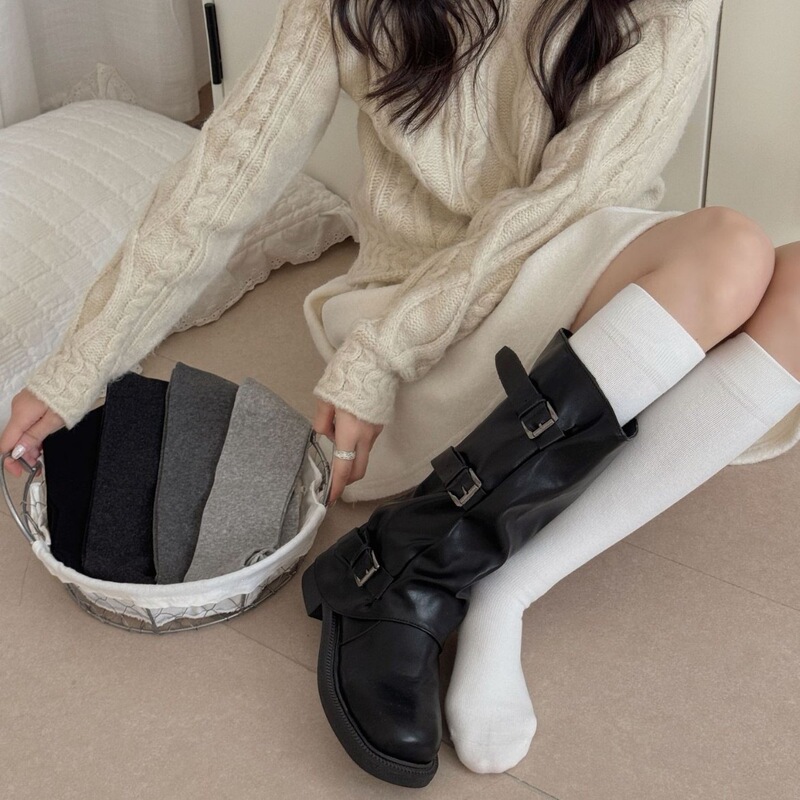 Autumn and winter Japanese-style women's slimming compression socks, knee-high socks, yoga slimming compression calf socks, long tube socks