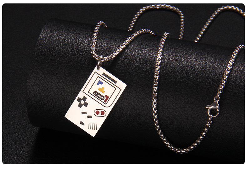 Fashion Gamepad Stainless Steel Enamel Pendant Necklace 1 Piece