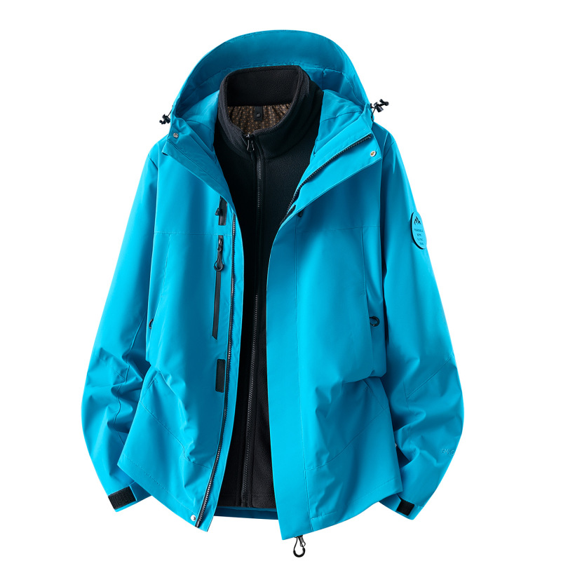 Live-Stream Hot-Selling Camel-Style Three-In-One Windbreaker Jacket Couple's Two-Piece Set Windproof Waterproof Couple's Jacket