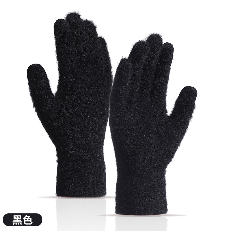 Nuevos guantes de visón de imitación simple de los hombres y las mujeres al por mayor Otoño e Invierno guantes de pantalla táctil caliente a prueba de frío