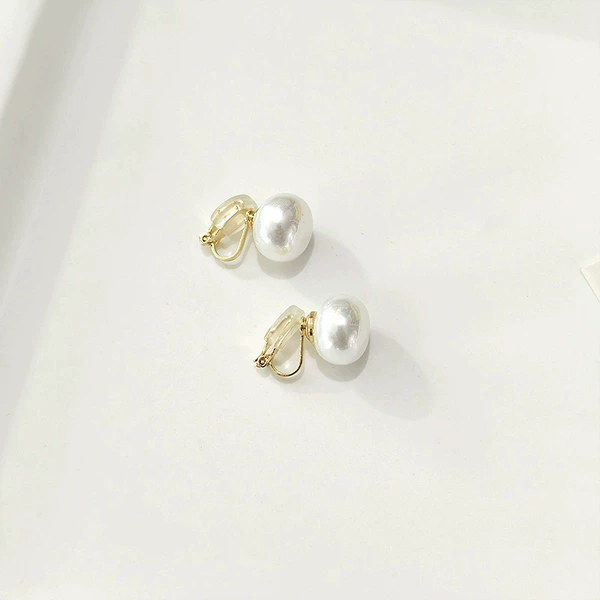 Ear clips pearl, 14mm