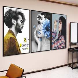 Q5ZR理发店发廊男女发型图片美发造型发型设计海报挂图挂画墙贴装