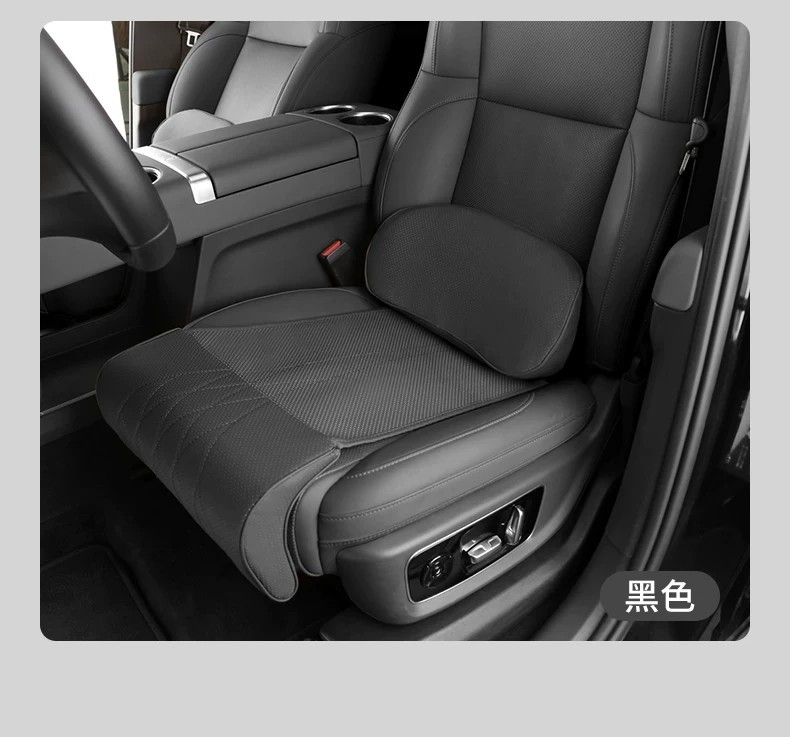 New All-Season Car Seat Cushion with Integrated Lumbar Support and Leg Rest, Nappa Leather, Comfortable, Ventilated, Breathable, Waist-Protecting Seat Cushion