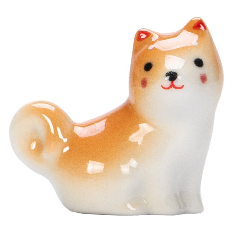 日本式の雑貨の創意的な贈り物の陶磁器の箸棚の花は柴犬の犬をかわいがります。