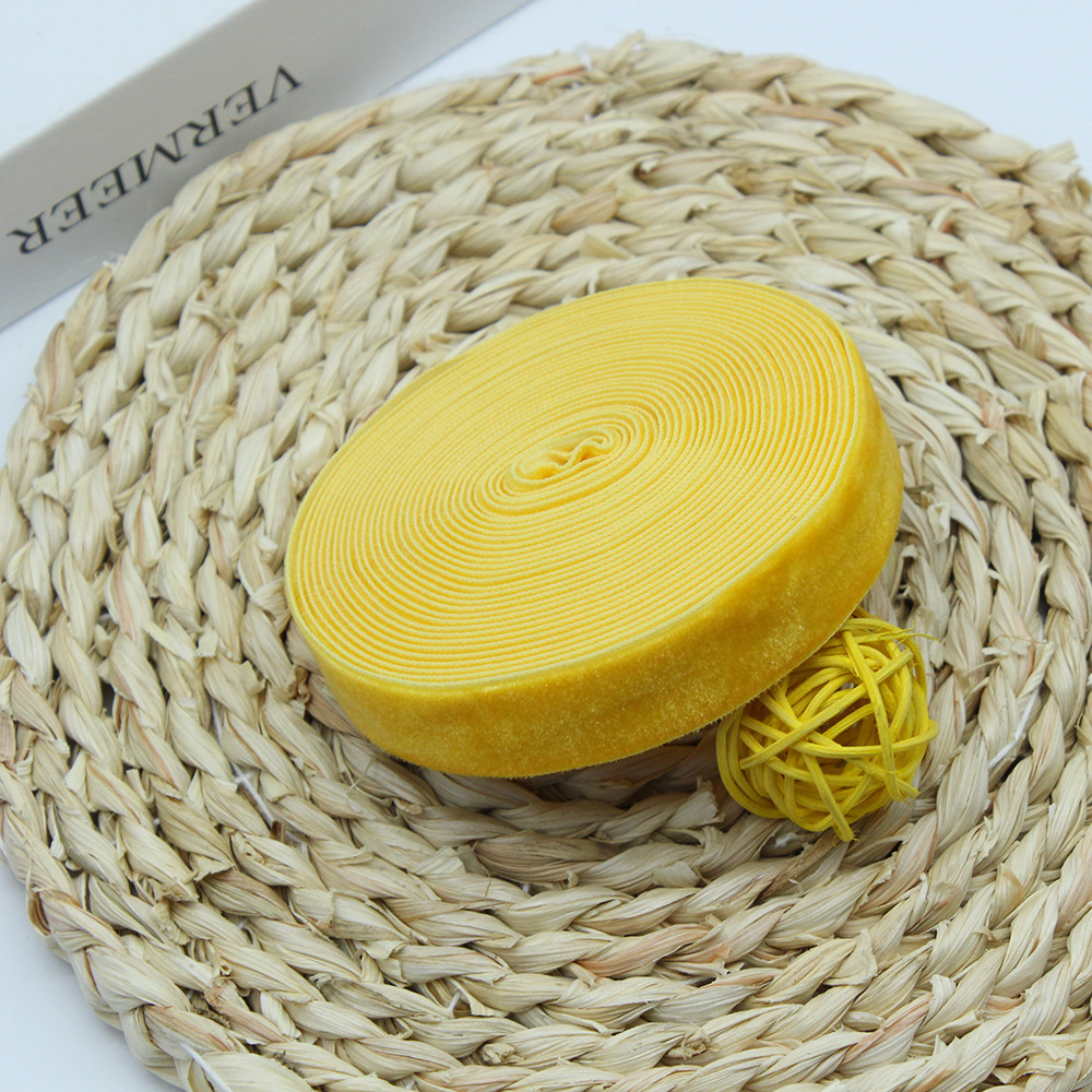 2cm unilateral banda de flocado ropa hecha a mano DIY accesorios, regalo de pastel embalaje de seda de terciopelo