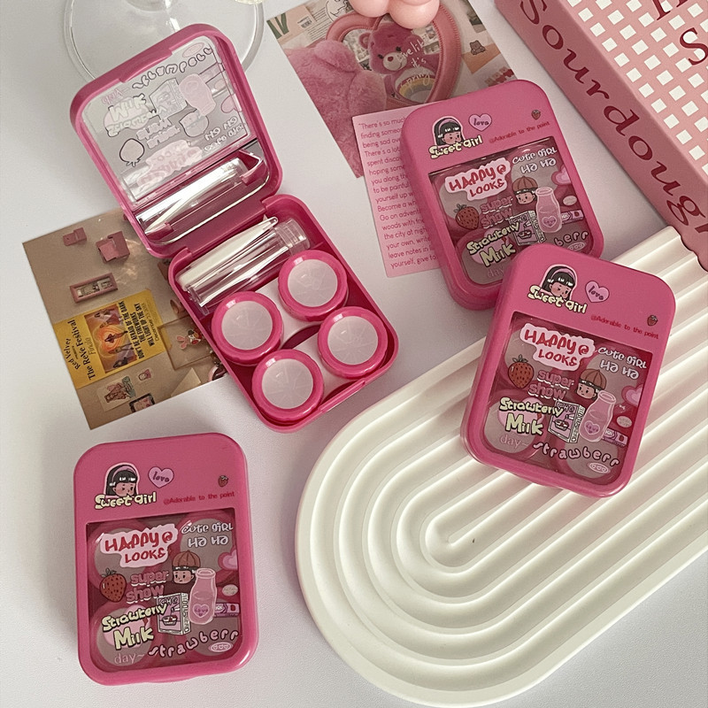 ins with Mirror American Girly Heart ~ Contact Lens Case, Contact Lens Box, Double Companion Box, Two Packs As679 ins with Mirror American Girly Heart ~ Contact Lens Case, Contact Lens Box, Double Companion Box, Two Packs As679