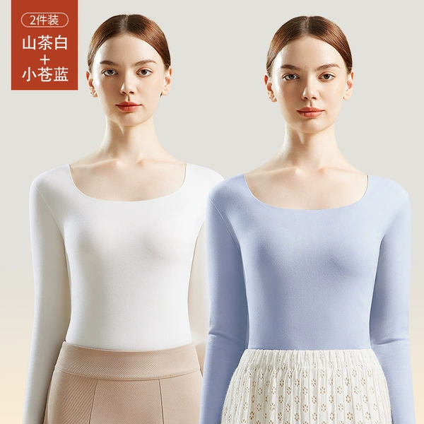 Camellia white + light blue - 2 tops [regular style/heatable/category A baby grade fabric