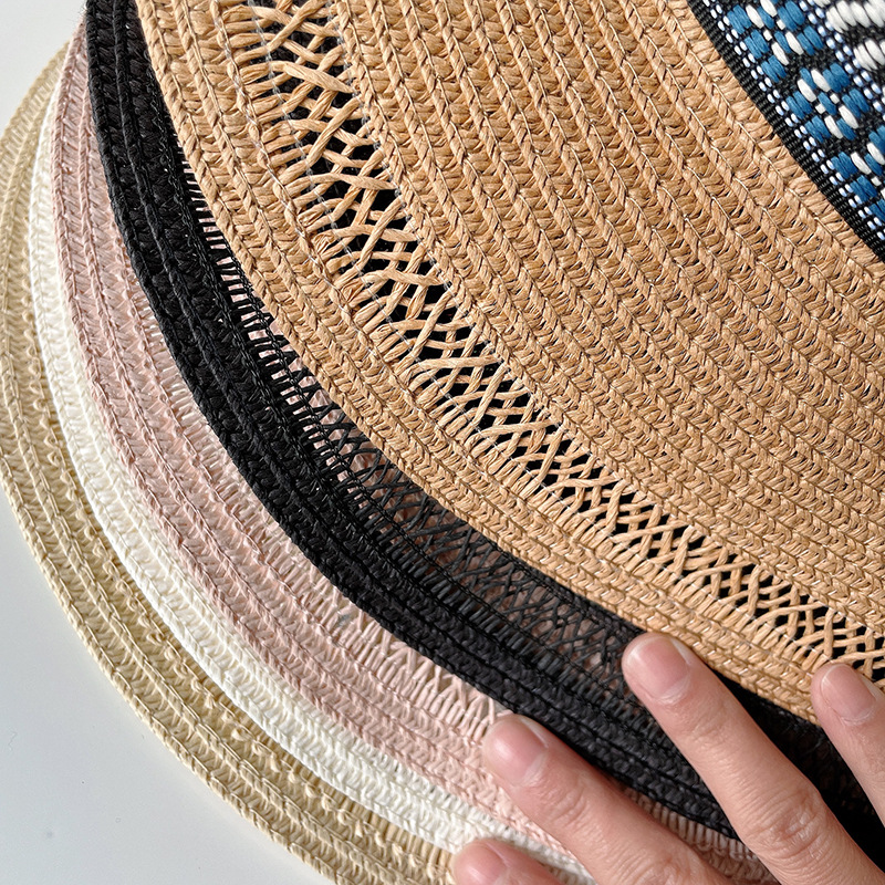 Women's Sweet Geometric Flat Eaves Straw Hat display picture 9
