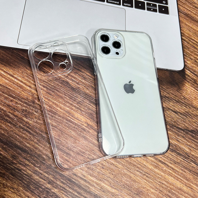 适用新17ProMax大孔TPU透明壳15pm简约13/14手机壳iphone11保护套|undefined