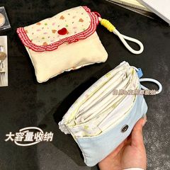 高颜值姨妈包可爱少女心碎花月事包学生大容量便携卫生巾收纳包