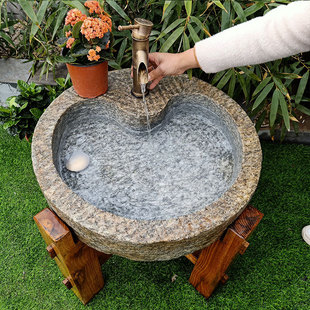 Stone Wash Basin Old Stone Grindstone Basin Sink Retro Old Stone Sink Wash Basin Courtyard Stone Wash Basin Stone Grindstone Basin