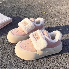 サイモンライナの秋冬の乳は新型のベルベットの白い靴の女性の厚い底のマジックはパンの靴の女性を貼って足を踏んで休みます。