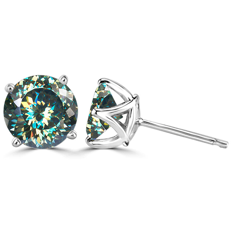 Amazon mejor vendida unisex pendientes 925 plata mosaico de diamante de mosaico de corte / nido de pájaros en stock