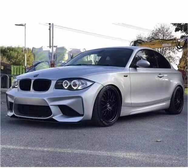 BMW 1 Series E82/E87 modified to M2 style with large body kit, front bumper and rear bumper modified for BMW