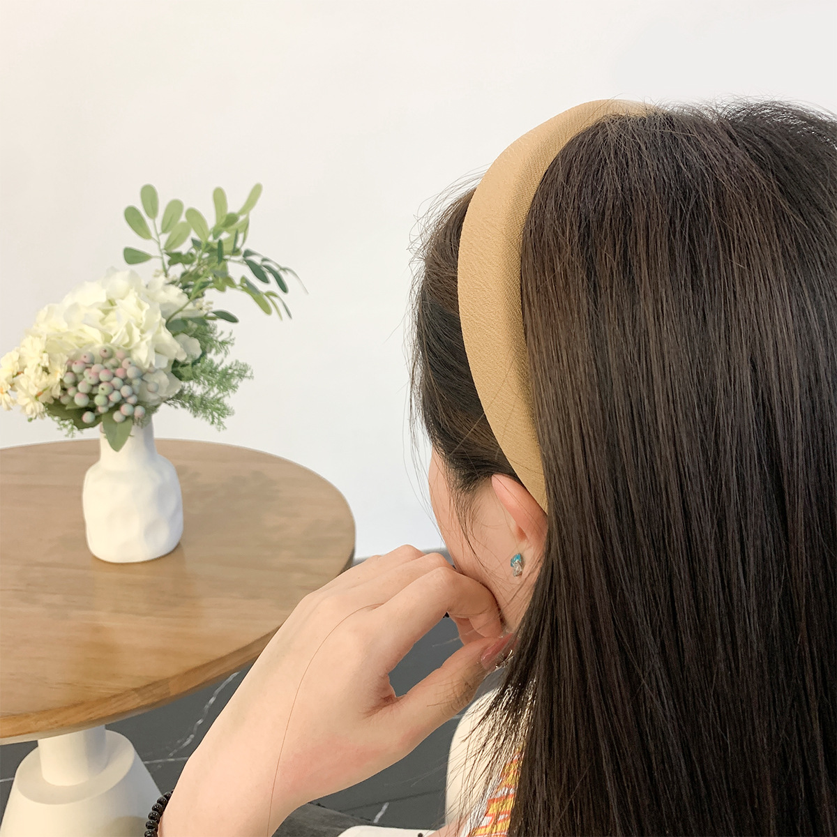 RUDAN Korea syksyn ja talven muoti monipuolinen korkea kallo-pääpanta hiusasusteet naisten yksivärinen yksinkertainen huippuluokan sienipääpanta_voghion.com