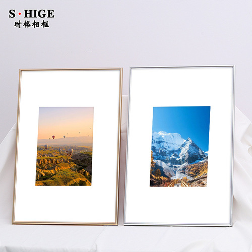 Simple aluminum alloy picture frame narrow side wall hanging simple photo frame a3A4 poster frame 4k8 open any size