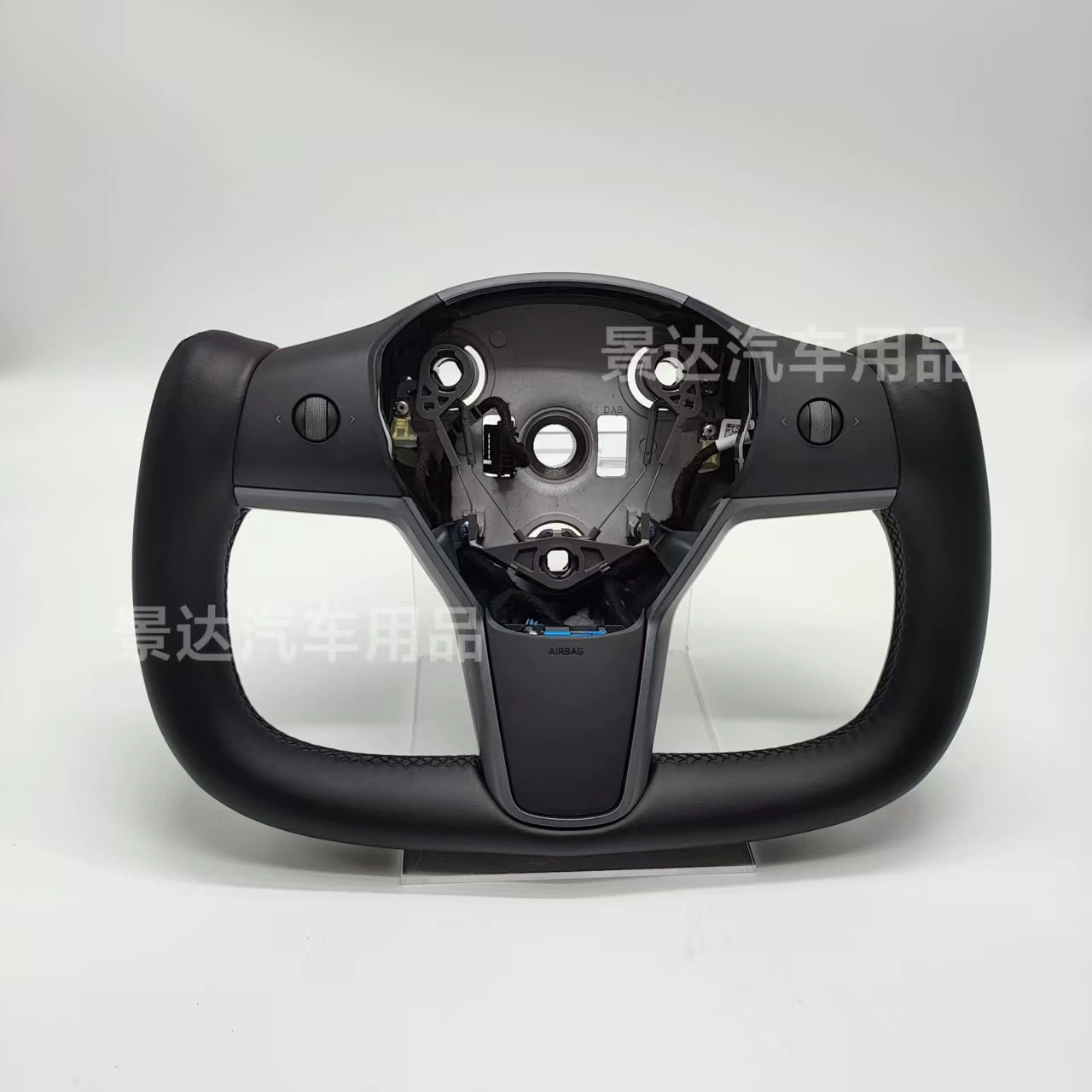 Подходит для модификации руля Tesla Model 3 с подогревом, эргономичной механикой YOKE, черно-белый цвет.