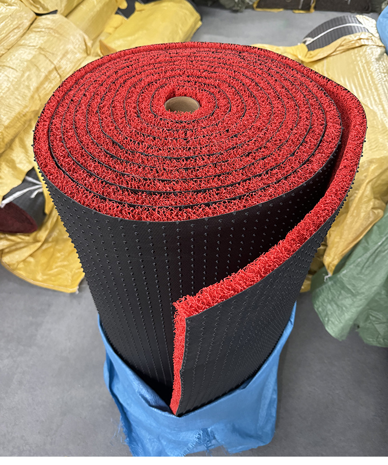 Factory Supply 2.0 Thick Nail Bottom Wire Ring Large Roll Entry Door PVC Plastic Floor Mat Car General Mat Coil