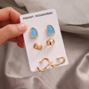 Metal golden earrings, suitable for import, Korean style