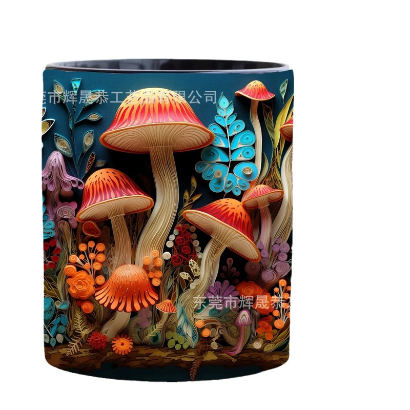 国境を越えた新しい陶磁器3dマジックムッシュルームMugマグカップ創造空間多目的マグカップ|undefined