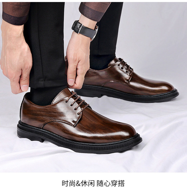 Giày da nam công sở mũi nhọn đế cao su gót thấp 1-3 cm — WZ16 màu nâu, WZ16 màu đen chi tiết 17