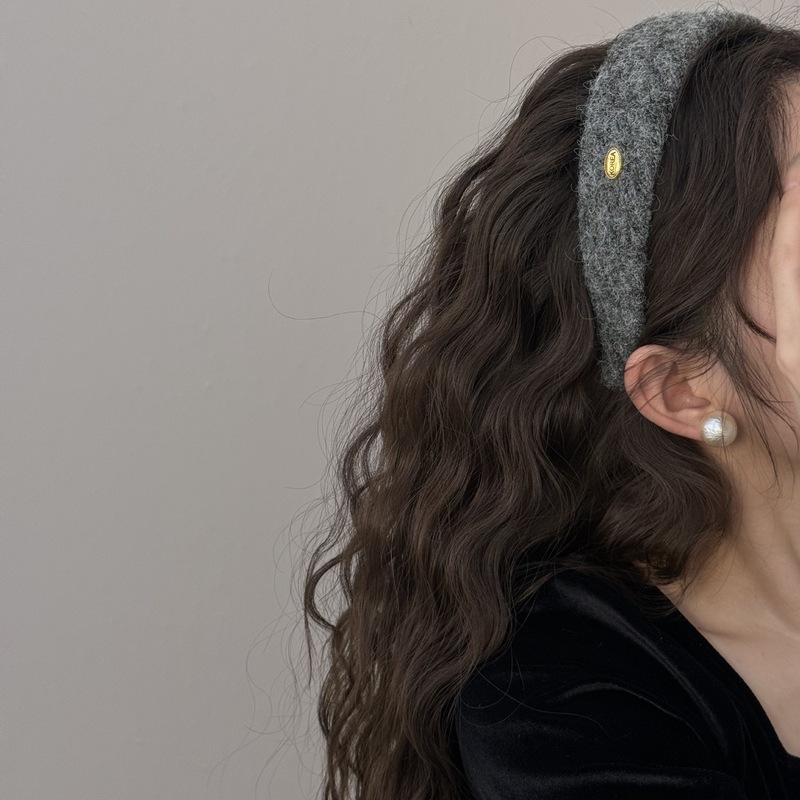 ウールオーバルゴールドラベルウールワイドバージョンヘアバンド秋冬ハイヘッドヘアピン外出用ハイエンド多用途ヘッドバンド|undefined