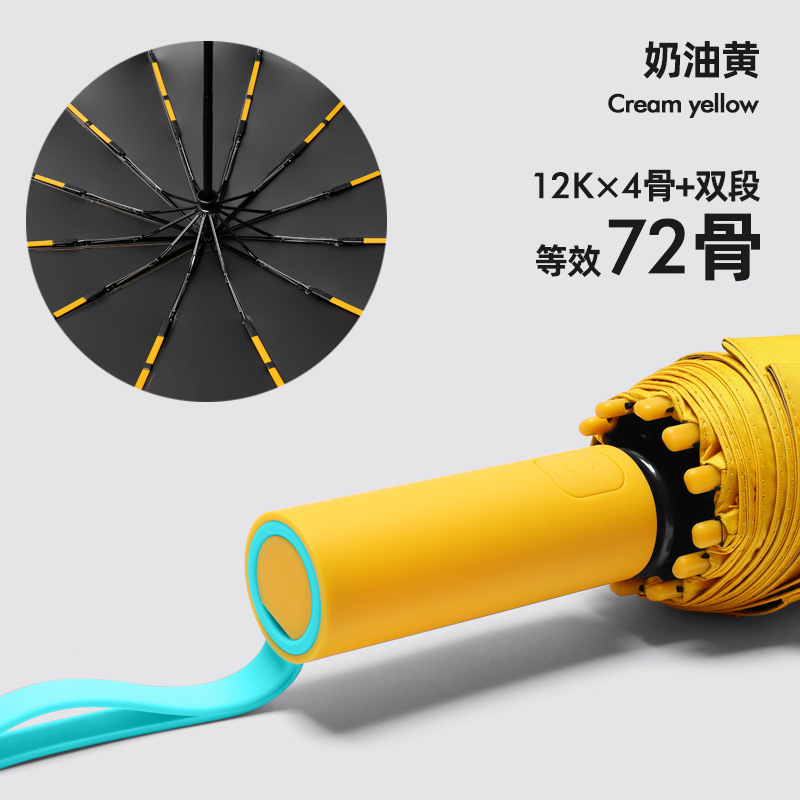 Paraguas plegable automático de 48 huesos paraguas a prueba de sol a prueba de lluvia de doble uso para hombres grandes resistentes al viento