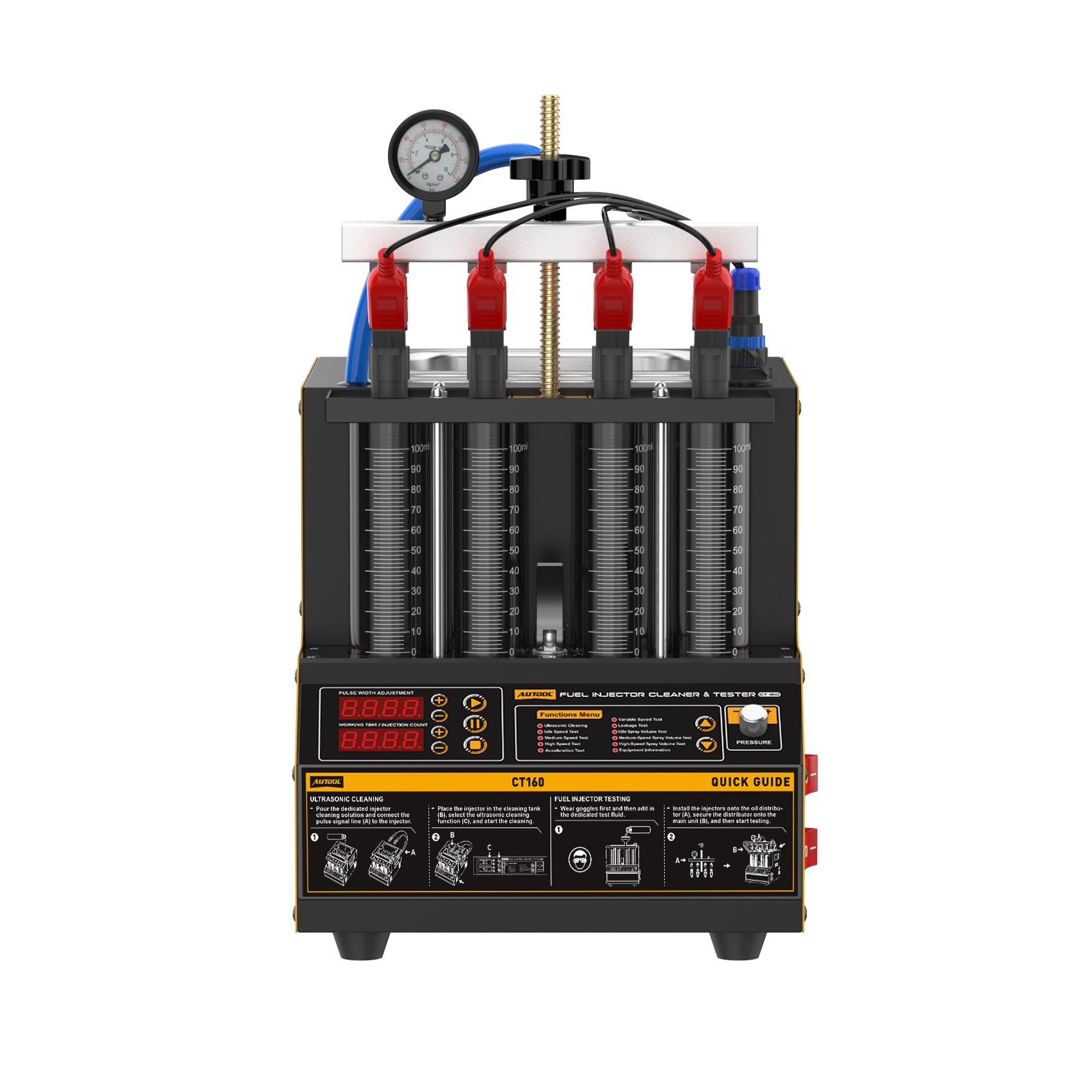 Limpiador y Probador Ultrasónico de Inyectores CT160 Ultrasónico Compatible con GLP para Reparación Automotriz