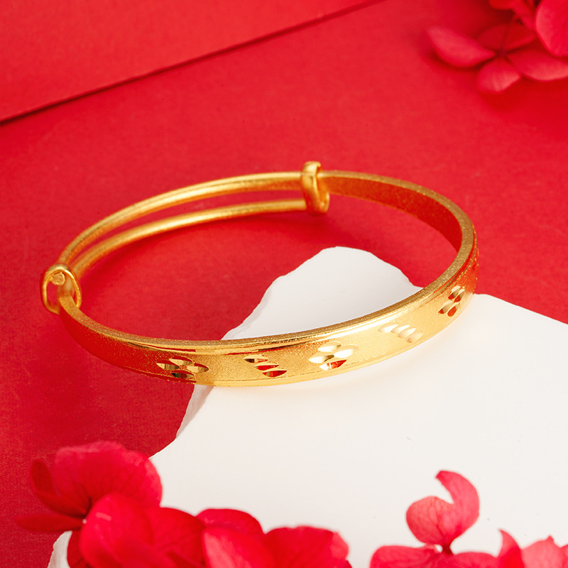 Nuevo Vietnam oro Push-Pull pulsera cielo estrellado lluvia de meteoros pulsera plana hojas rombo variedad joyería antiguo patrimonio