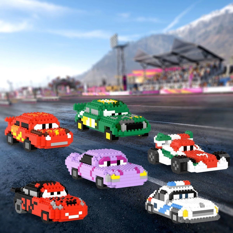 Compatible with Lego Cars Lightning McQueen Microparticles Building Blocks Toy Boy Puzzle Assembled Model Children