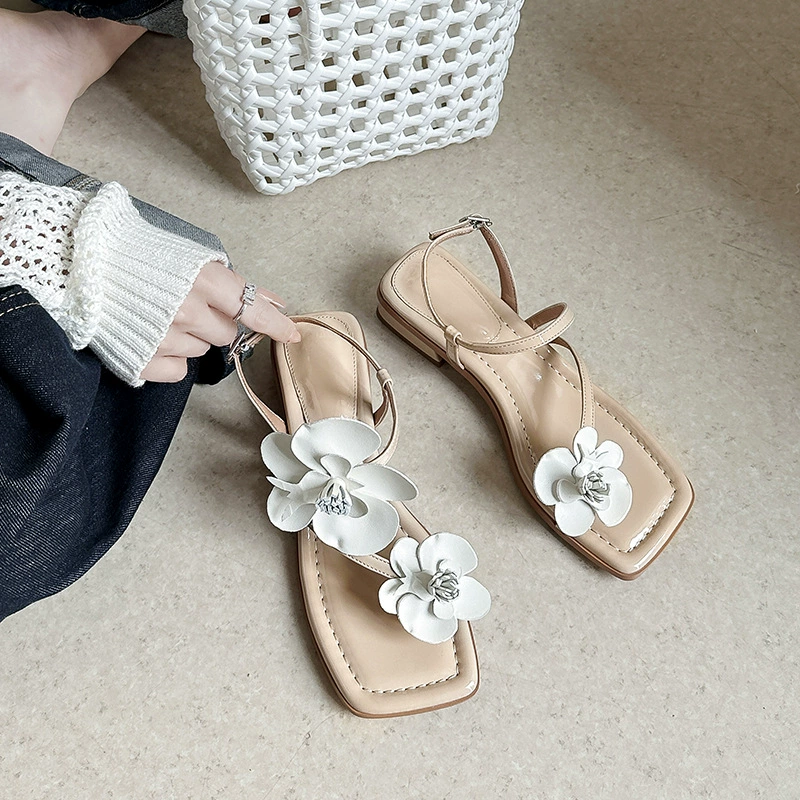 Mountain tea, summer sandals, suitable with a skirt, thin strap, genuine leather