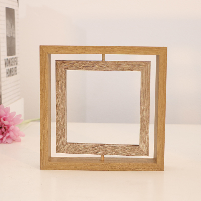 Creative double-sided rotating ins photo frame square double-sided desk photo frame creative Nordic painting frame