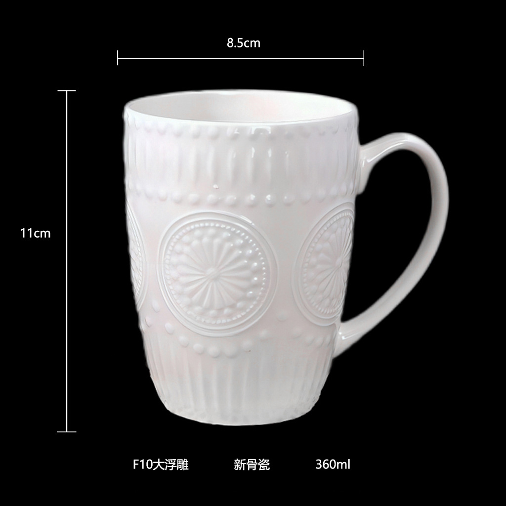 Taza en relieve Taza para beber té con leche Impresión personalizada Marca LOGO Evento empresarial corporativo Regalo conmemorativo Café de cerámica