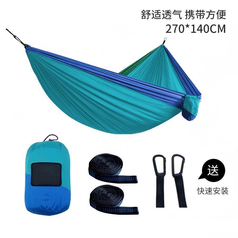 Fábrica directa hamaca de nylon paracaídas hamaca de tela de ocio columinar hamaca de campamento multicolor doble image 21