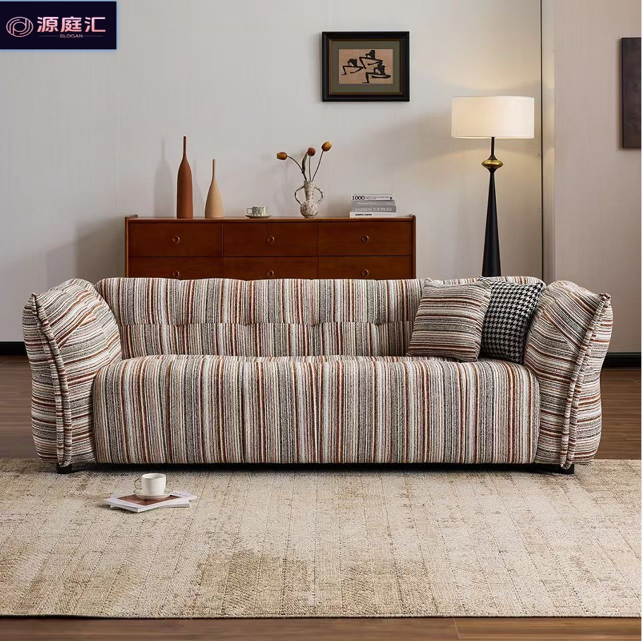 Dopamine Rainbow Sofa Small Apartment Living Room Trendy Pixel Personality Color-Blocking Straight Row Petal Fabric Small Sofa