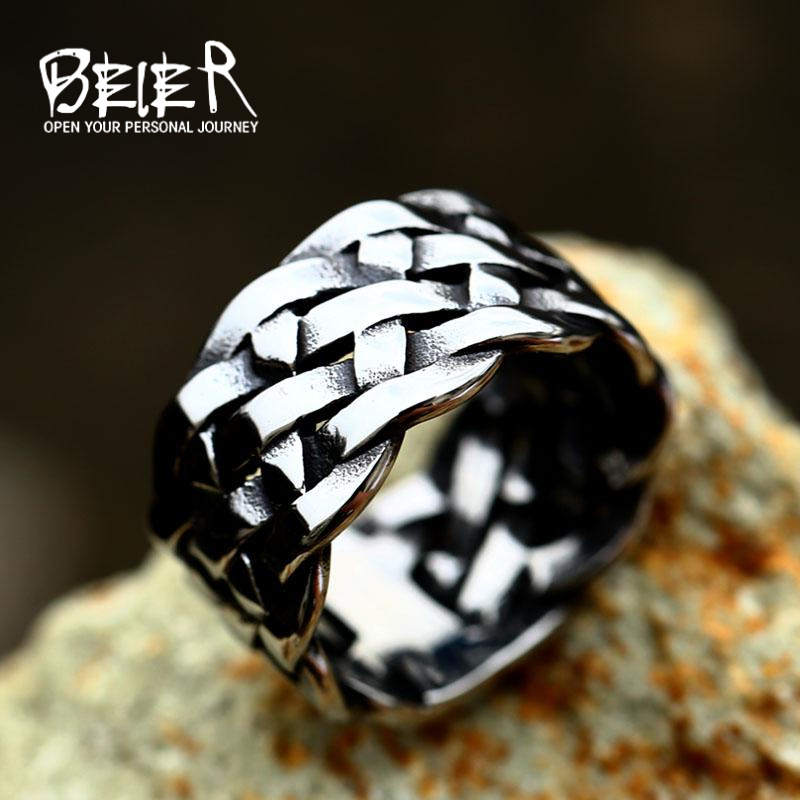 Retro Geometric Titanium Steel Polishing Men's Rings display picture 5